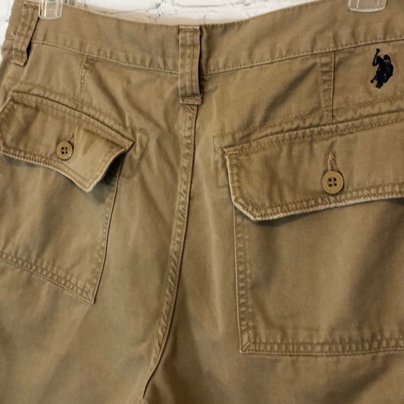 US POLO ASSN TAN CARGO SHORTS LEG POCKETS SZ 36 - Picture 6 of 8